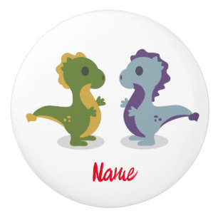 Bouton De Porte En Céramique Cute Dinosaur Paire Thunder_Cove