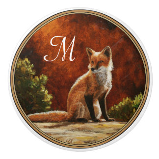 Bouton De Porte En Céramique Cute Red Fox