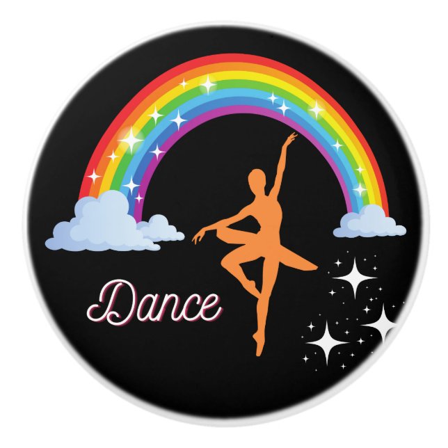 Bouton De Porte En Céramique Danse de ballerine (Devant)