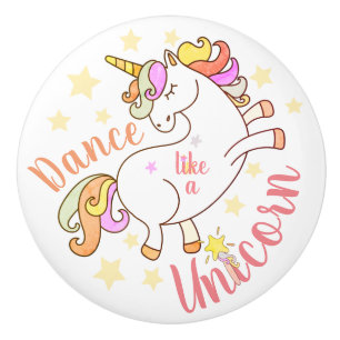 Bouton De Porte En Céramique Dansez comme une licorne, éclat comme une étoile
