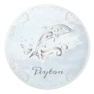 Bouton De Porte En Céramique Dauphin gris Ceramic Personnalisé Knob