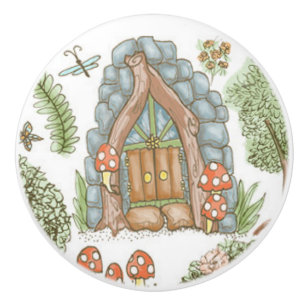 Bouton de porte en céramique de porte de fée