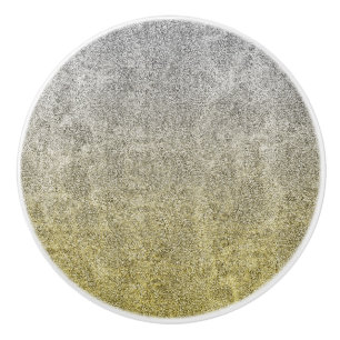 Bouton De Porte En Céramique Dégradé de Parties scintillant argent et or tombé