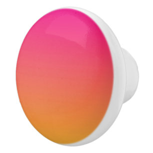 Bouton De Porte En Céramique dégradé rose et orange