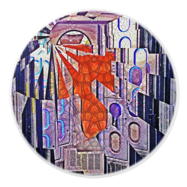 Bouton De Porte En Céramique Demain's Way Aujourd'hui Retro Future Art (Devant)