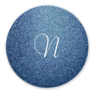 Bouton De Porte En Céramique Denim Jean Look Dresser personnalisé