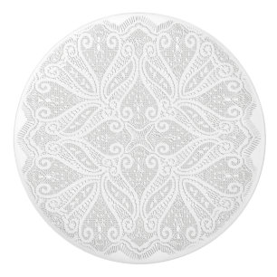 Bouton De Porte En Céramique Dentelle