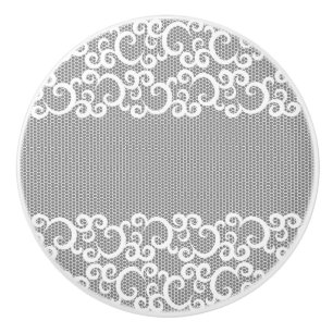 Bouton De Porte En Céramique Dentelle 1