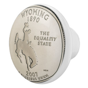 Bouton De Porte En Céramique Design de quartier d'état du Wyoming
