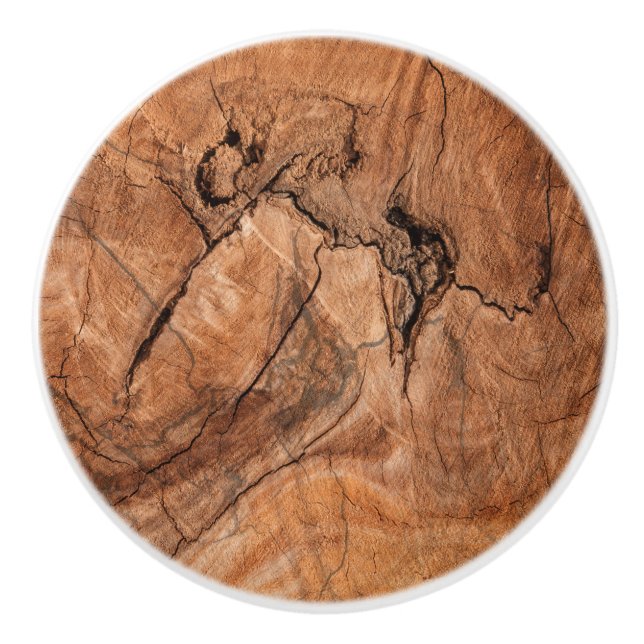 Bouton De Porte En Céramique Design en bois Brown (Devant)