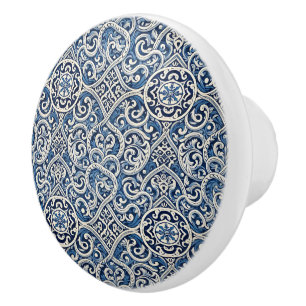 Bouton De Porte En Céramique dessin d'Azulejo portugais
