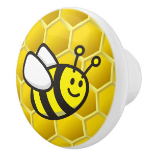 Bouton De Porte En Céramique Dessin sur les abeilles