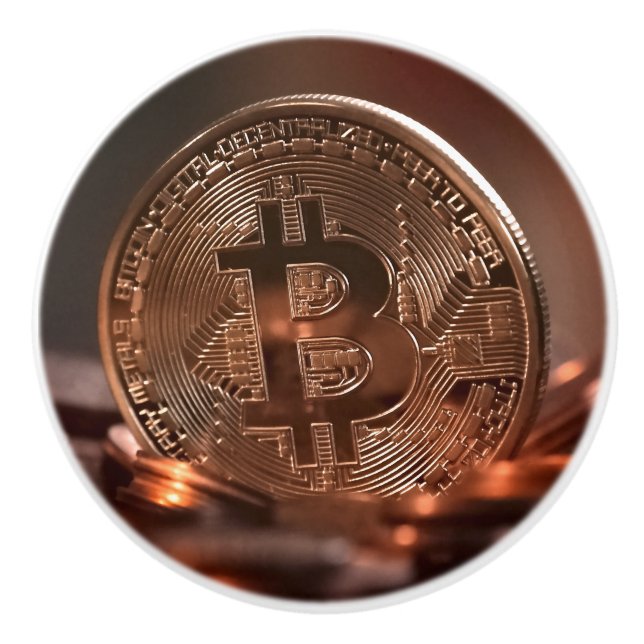 Bouton De Porte En Céramique Dessous de verre Bitcoin (Devant)