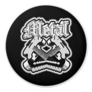 Bouton De Porte En Céramique Deux guitares