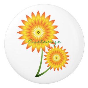 Bouton De Porte En Céramique Deux Plantes de tournesol Thunder_Cove