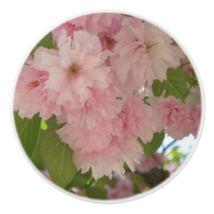 Bouton De Porte En Céramique Double floraison cerisier II printemps fleuri