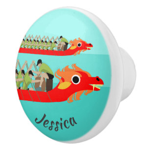 Bouton De Porte En Céramique Dragon Boat Racing