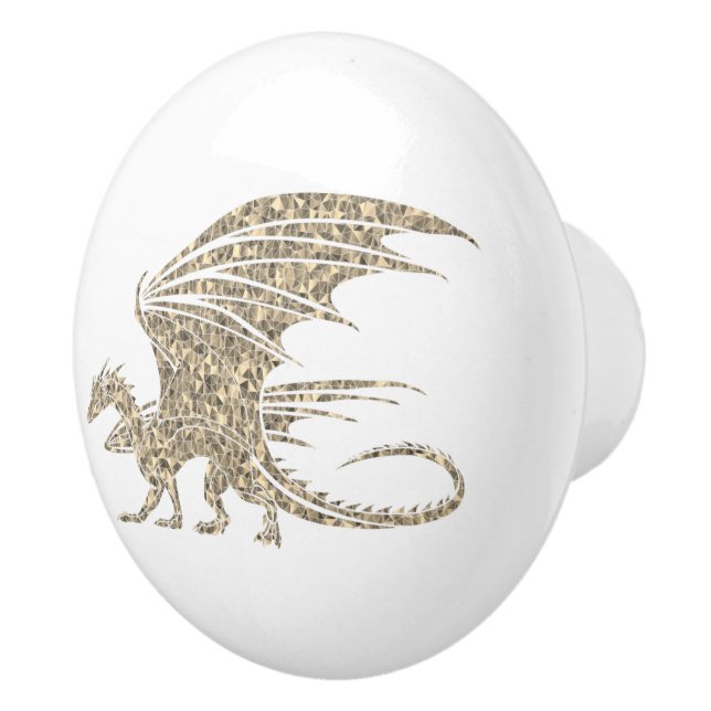 Bouton De Porte En Céramique Dragon de mosaïque Extraordinaire Golden (Droite)
