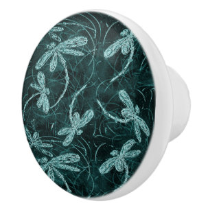 Bouton De Porte En Céramique Dragonfly Disco Midnight Blue