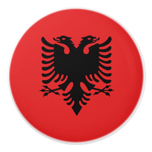 Bouton De Porte En Céramique Drapeau albanais patriotique (Devant)