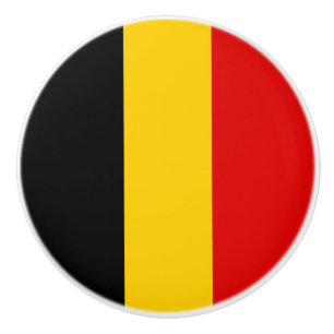 Bouton De Porte En Céramique Drapeau de Belgique