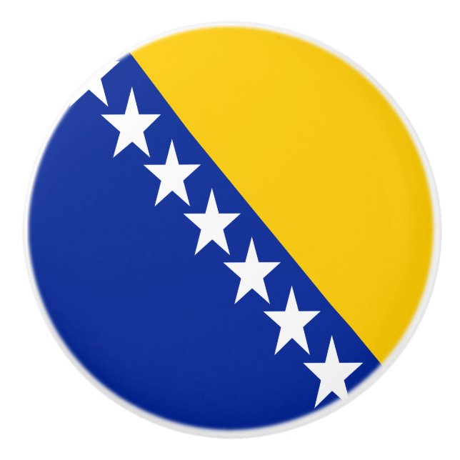 Bouton De Porte En Céramique Drapeau de Bosnie-Herzégovine patriotique (Devant)