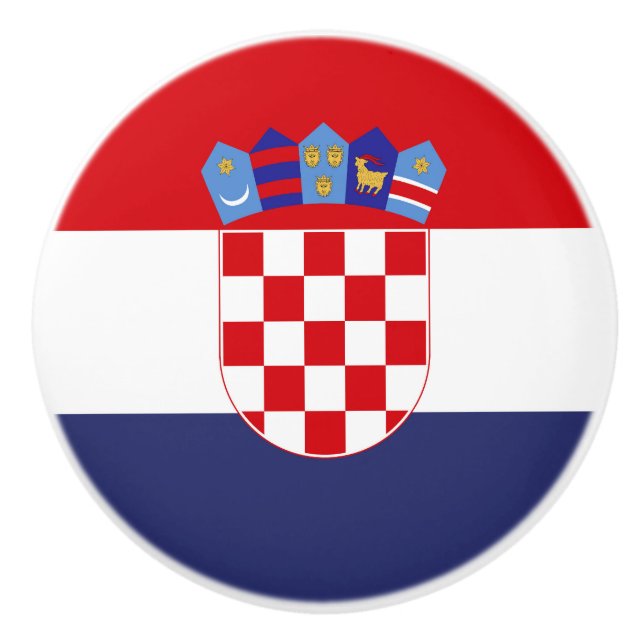 Bouton De Porte En Céramique Drapeau de Croatie (Devant)