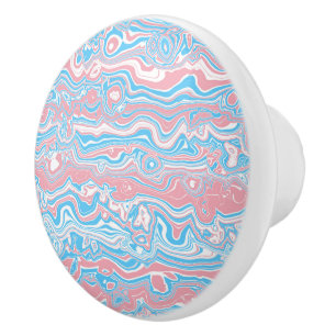 Bouton De Porte En Céramique Drapeau de fierté trans Trippsy Boho Groovy Bandes