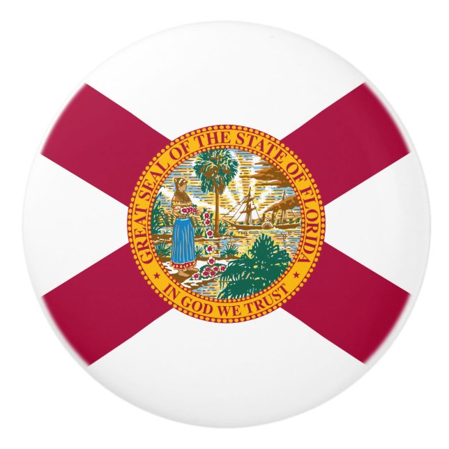 Bouton De Porte En Céramique Drapeau de Floride (Devant)
