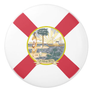 Bouton De Porte En Céramique Drapeau de Floride : L'état de soleil des Floridie