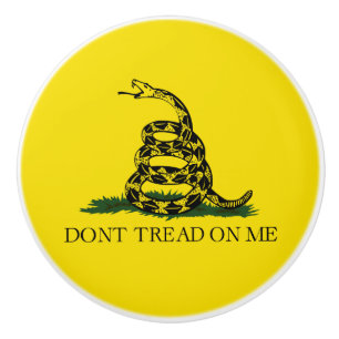 Bouton De Porte En Céramique Drapeau de gadsden (Ne pas me filer) (Drapeau de s
