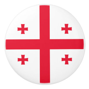 Bouton De Porte En Céramique Drapeau de Géorgie