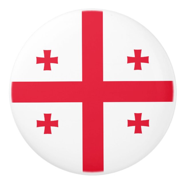 Bouton De Porte En Céramique Drapeau de Géorgie (Devant)