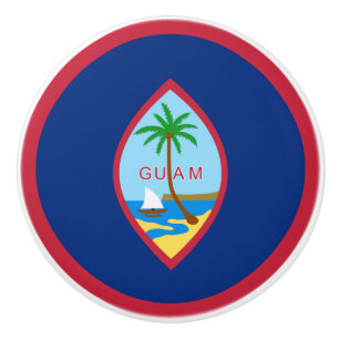 Bouton De Porte En Céramique Drapeau de Guam