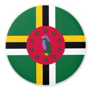 Bouton De Porte En Céramique Drapeau de la Dominique
