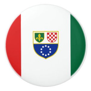 Bouton De Porte En Céramique Drapeau de la Fédération de Bosnie