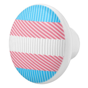 Bouton De Porte En Céramique Drapeau de la fierté transgenre Abstraite de la ba