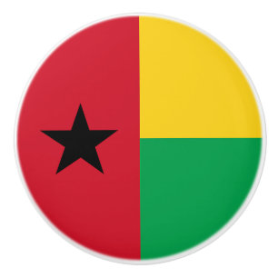 Bouton De Porte En Céramique Drapeau de la Guinée Bissau