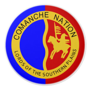 Bouton De Porte En Céramique Drapeau de la nation Comanche