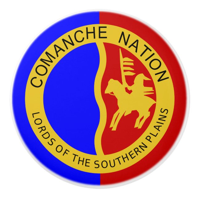 Bouton De Porte En Céramique Drapeau de la nation Comanche (Devant)