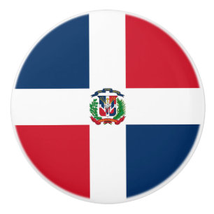 Bouton De Porte En Céramique Drapeau de la République Dominicaine