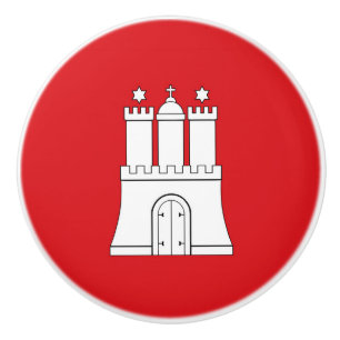 Bouton De Porte En Céramique Drapeau de la ville de Hambourg Symbole Allemagne