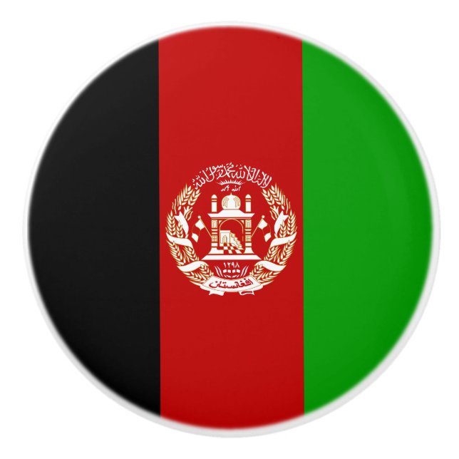 Bouton De Porte En Céramique Drapeau de l'Afghanistan patriotique (Devant)