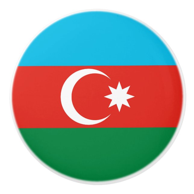 Bouton De Porte En Céramique Drapeau de l'Azerbaïdjan (Devant)