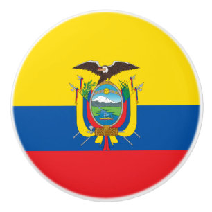 Bouton De Porte En Céramique Drapeau de l'Équateur