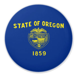 Bouton De Porte En Céramique Drapeau de l'État de l'Oregon