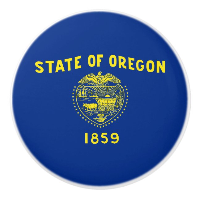Bouton De Porte En Céramique Drapeau de l'État de l'Oregon (Devant)