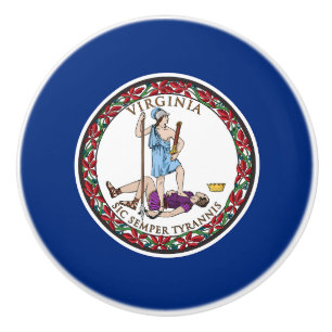 Bouton De Porte En Céramique Drapeau de l'État de Virginie