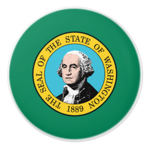 Bouton De Porte En Céramique Drapeau de l'État de Washington
