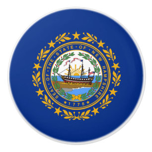 Bouton De Porte En Céramique Drapeau de l'État du New Hampshire